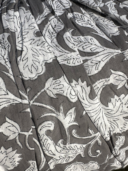 Riya Midi  Dress- Charcoal Garden