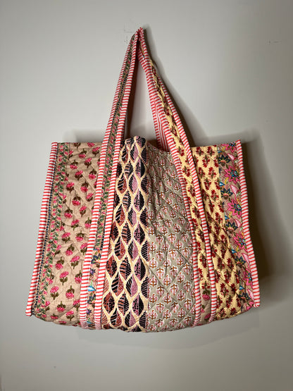 Blush Quilted Tote Bag