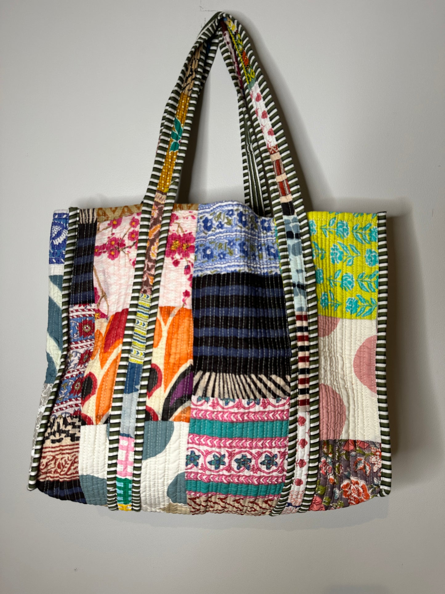 Multi colour Quilted Tote Bag 1