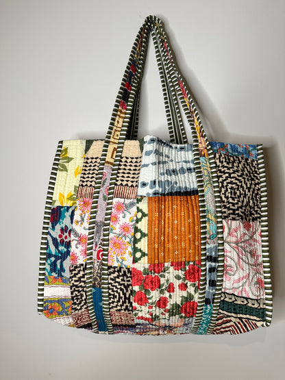 Multi colour Quilted Tote Bag 2