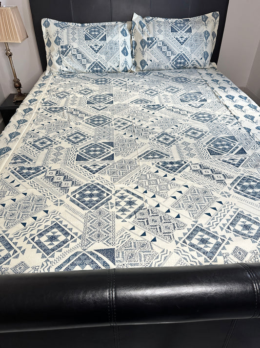 Indigo Mosaic Bed Sheet