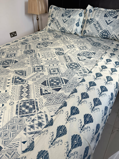 Indigo Mosaic Bed Sheet