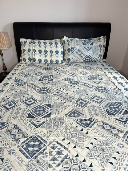 Indigo Mosaic Bed Sheet