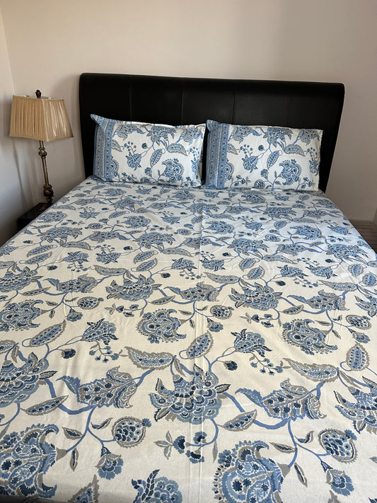 Blue Blossom Bed sheet