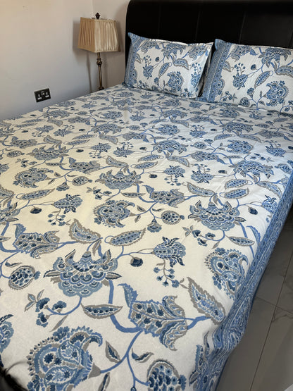 Blue Blossom Bed sheet