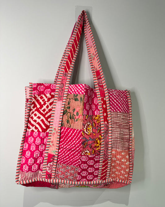 Blush Quilted Tote Bag