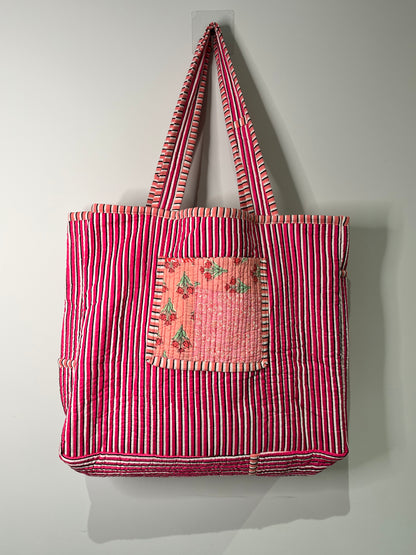 Blush Quilted Tote Bag