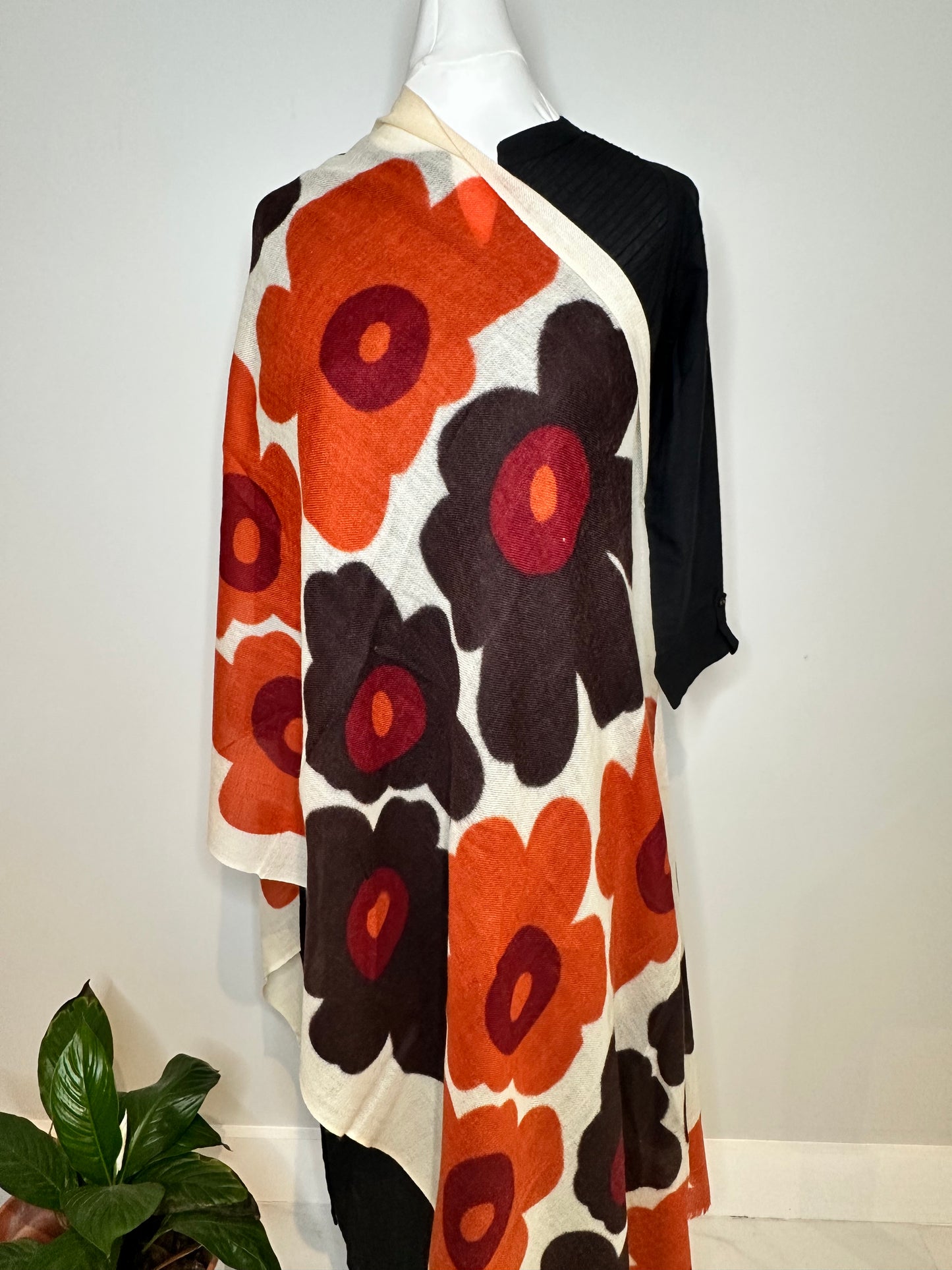 Autumn Blossom- Hand Painted Pashmina Wool Stoles