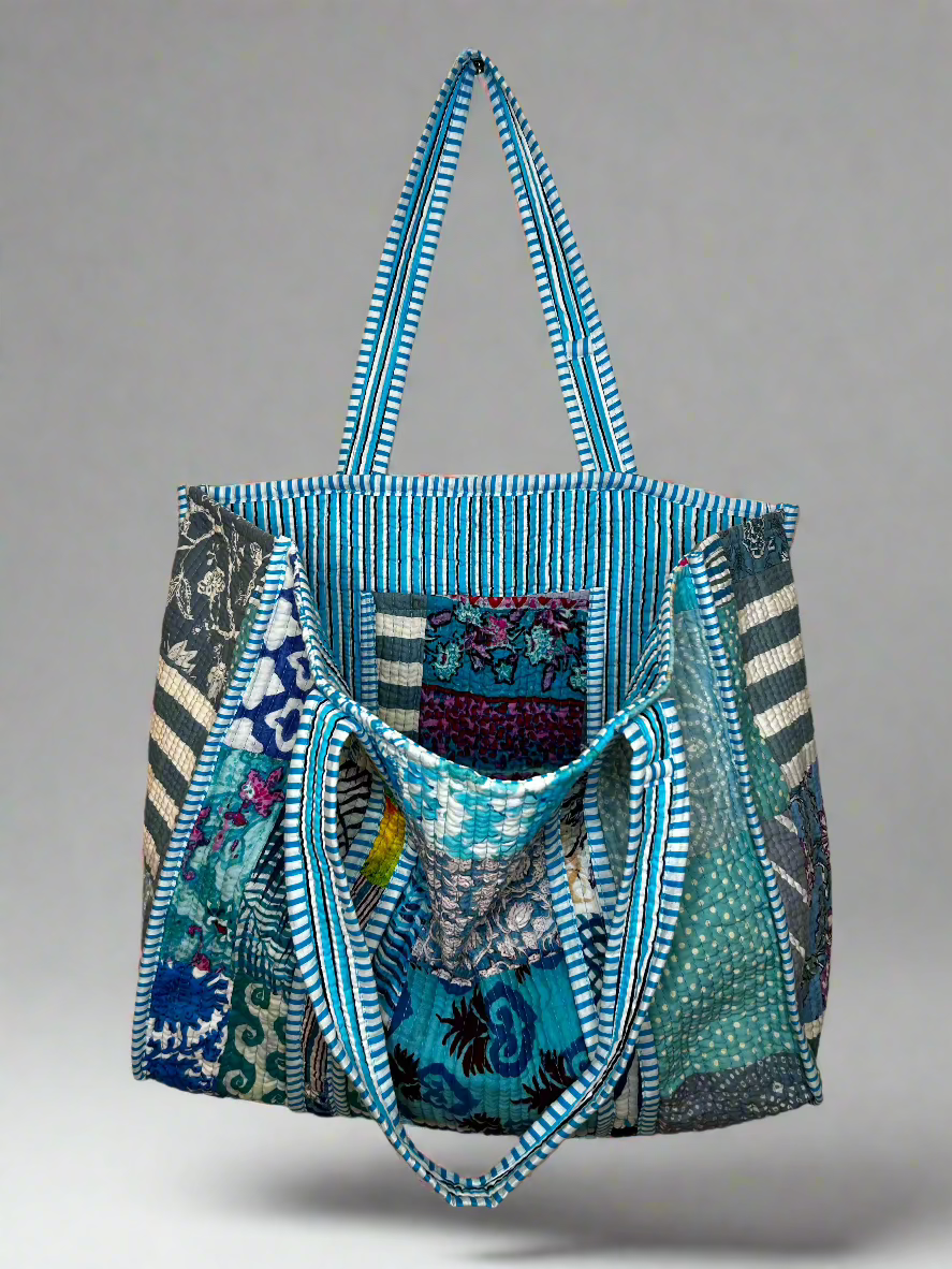 Blue Lagoon Quilted Tote Bag