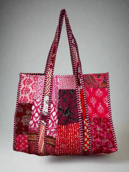 Blushing Sunset Quilted Tote Bag