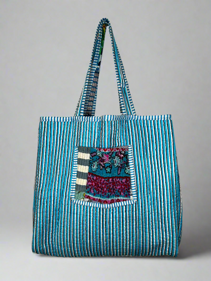 Blue Lagoon Quilted Tote Bag