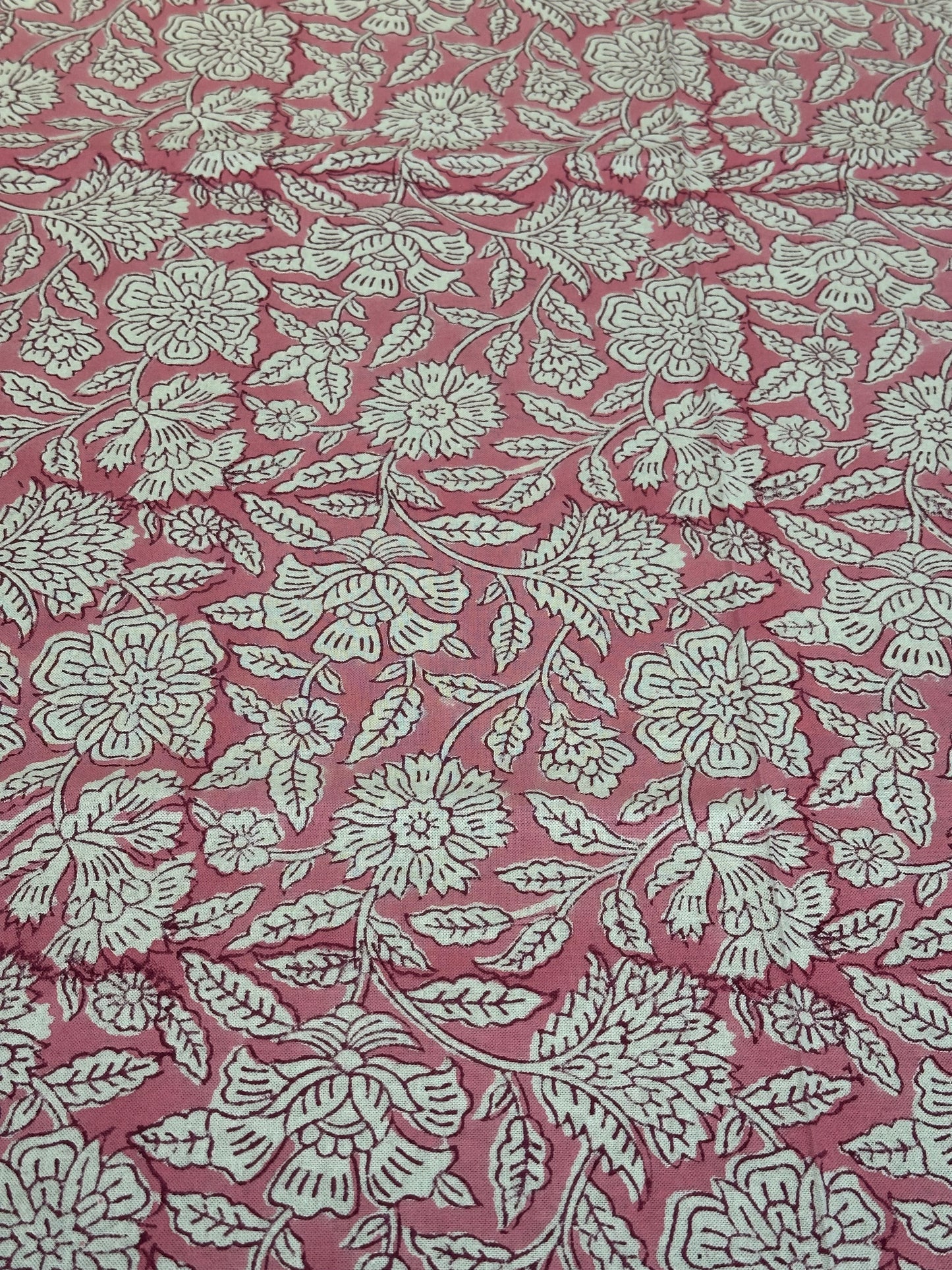 Rose  Block Printed Tablecloth