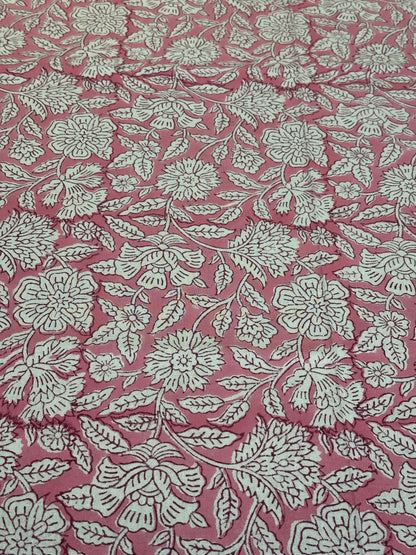 Rose  Block Printed Tablecloth