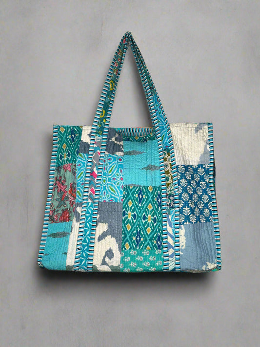 Blue Lagoon Quilted Tote Bag