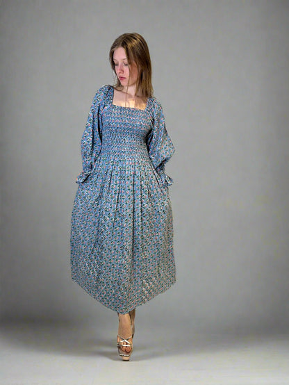 Floral Shirred Maxi Dress