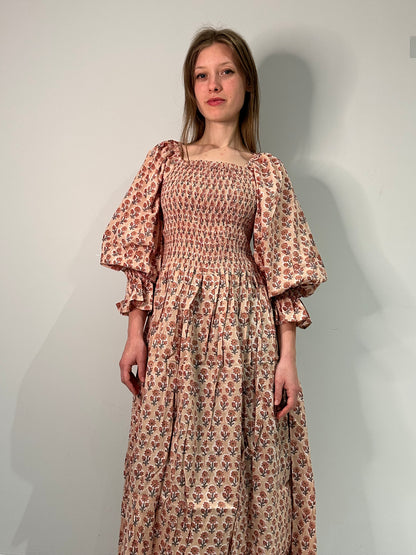 Floral Shirred Maxi Dress