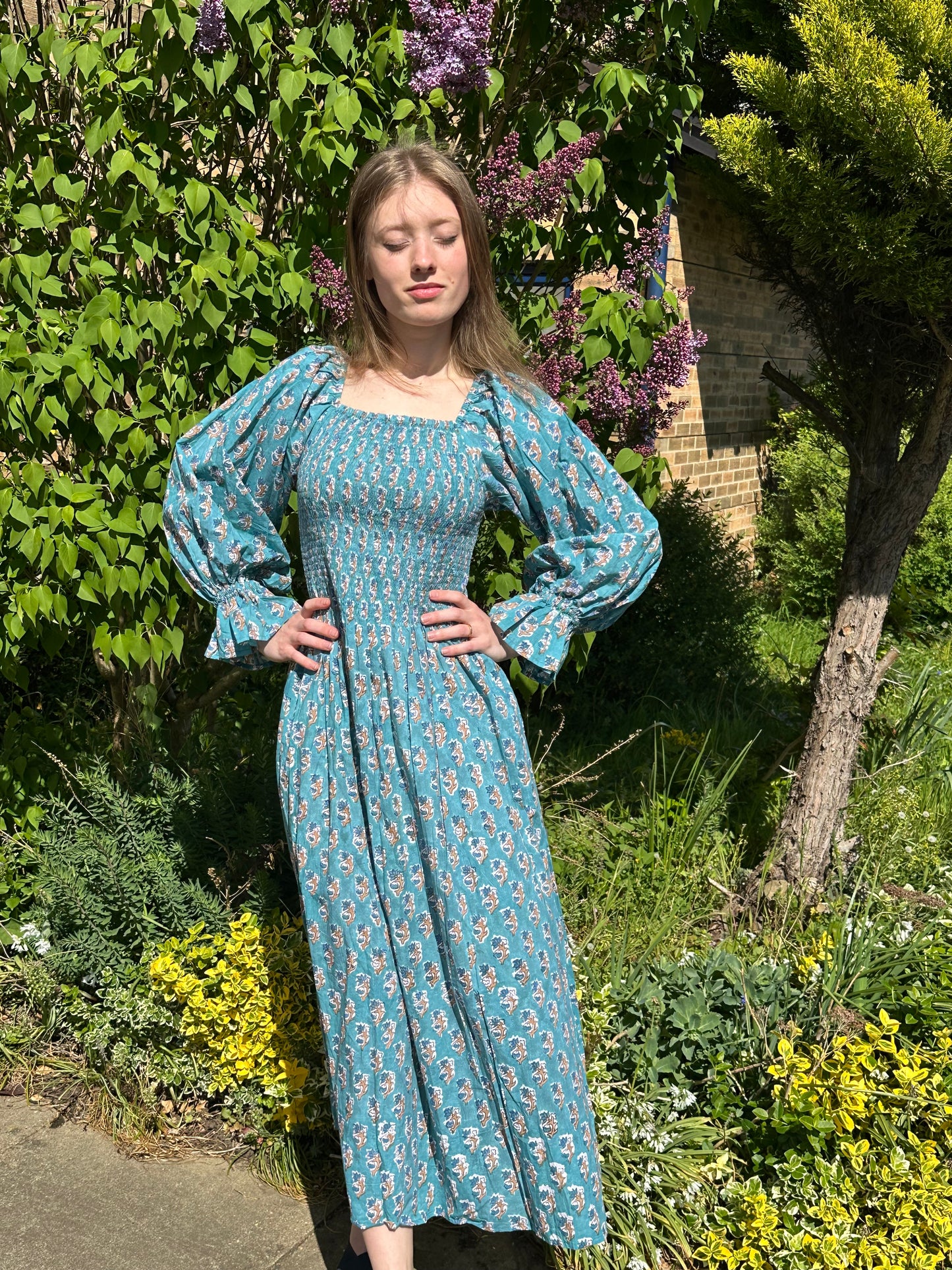 Floral Shirred Maxi Dress