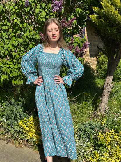 Floral Shirred Maxi Dress