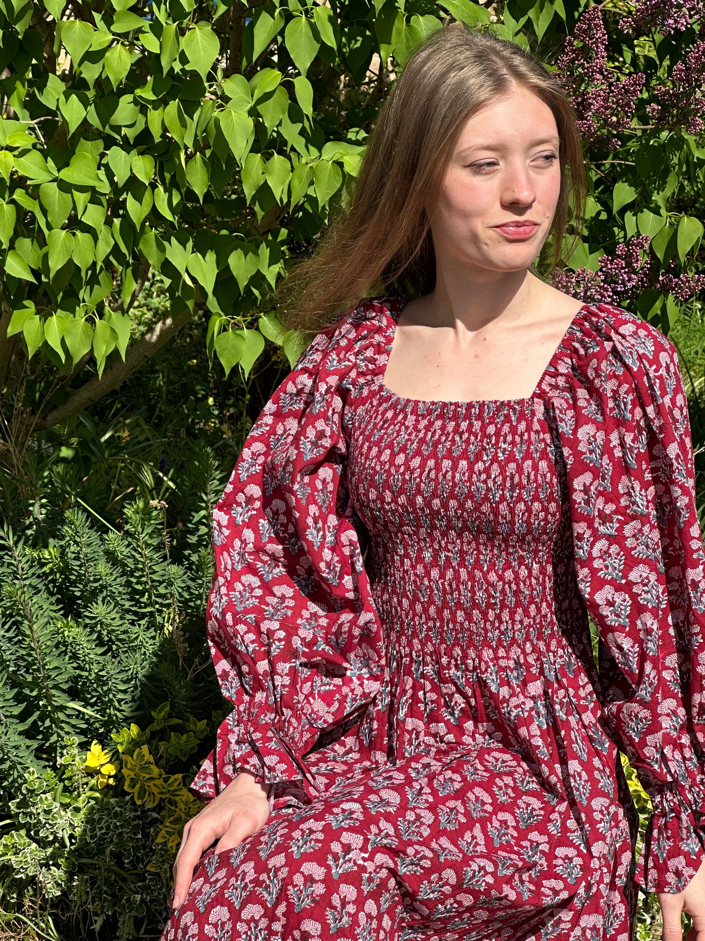 Floral Shirred Maxi Dress