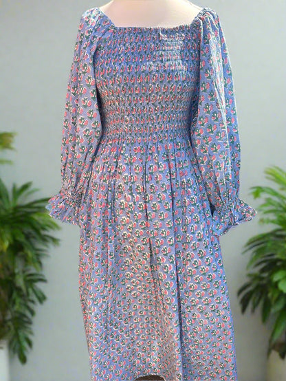 Floral Shirred Maxi Dress
