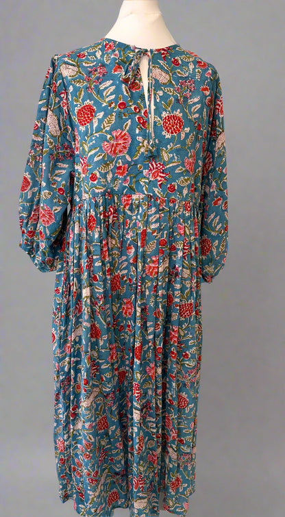 Riya Midi Dress- Teal Bloom