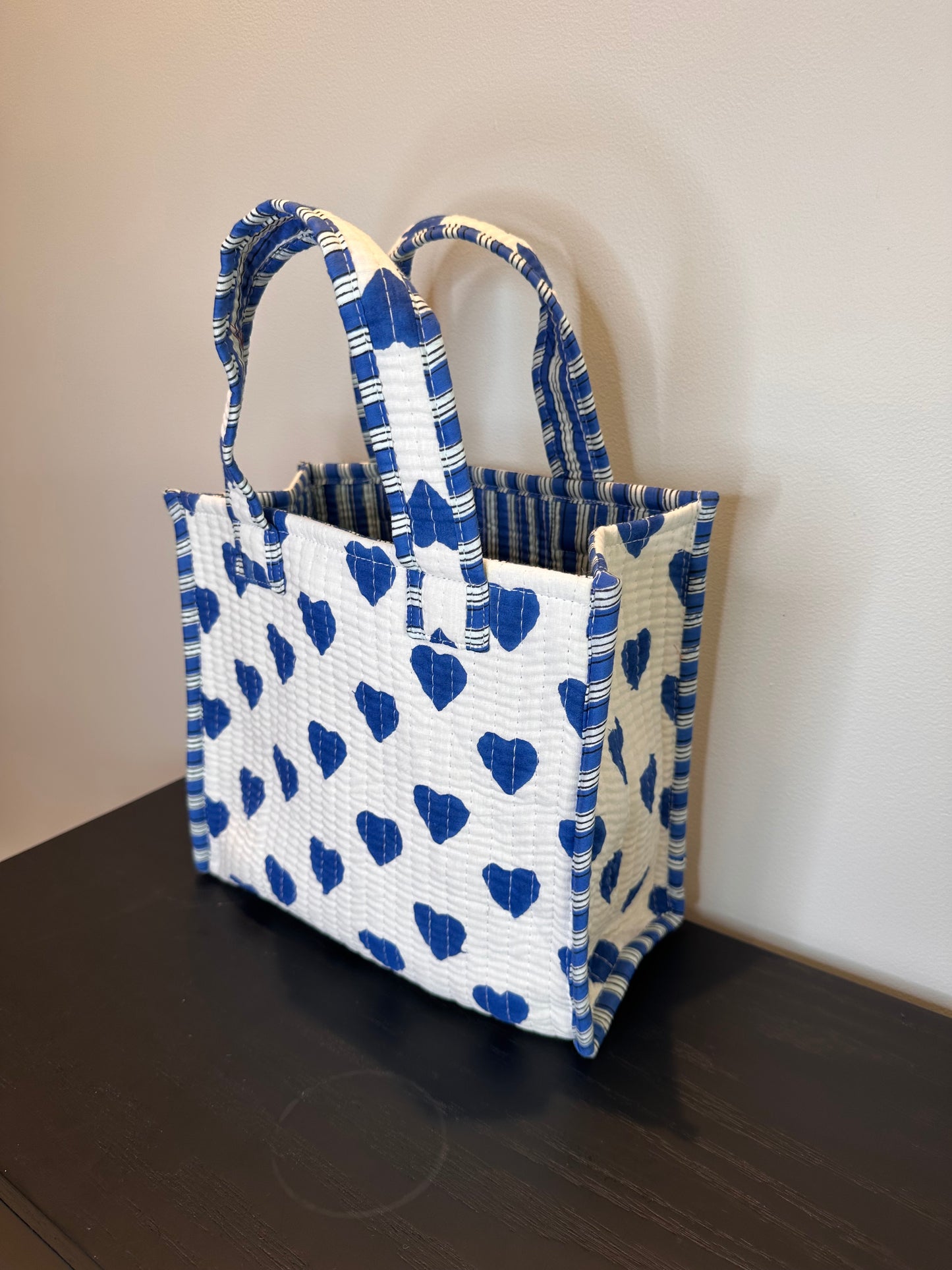 Blue Hearts Mini Tote