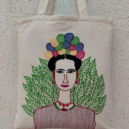 Frida's Garden - Embroidered Tote Bag
