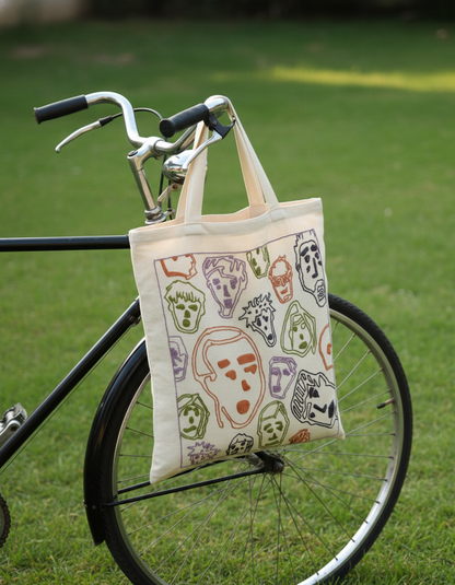 Faces - Embroidered Tote Bag