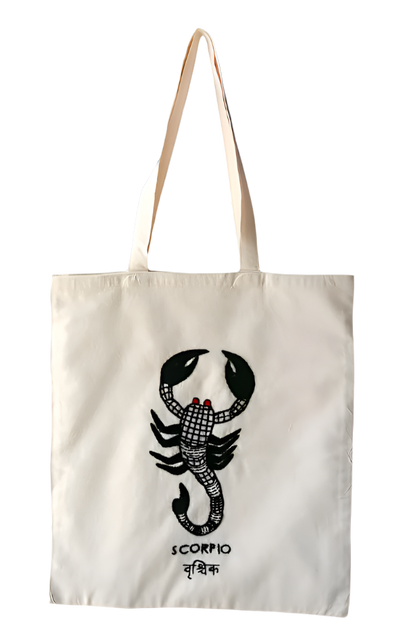 Zodiac Sign - Scorpio - Embroidered Tote Bag