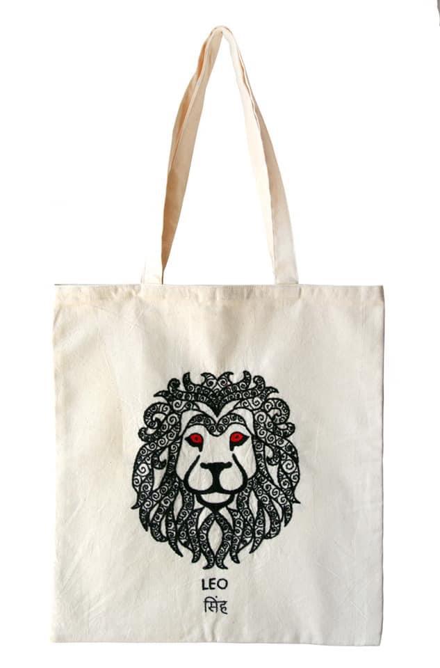 Zodiac Sign - Leo - Embroidered Tote Bag