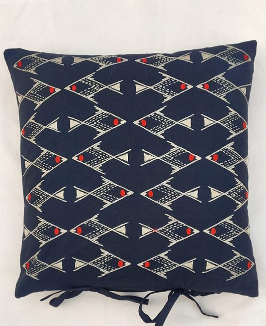 Aquatic Angles - Embroidered Cushion Cover | Unique Home Decor