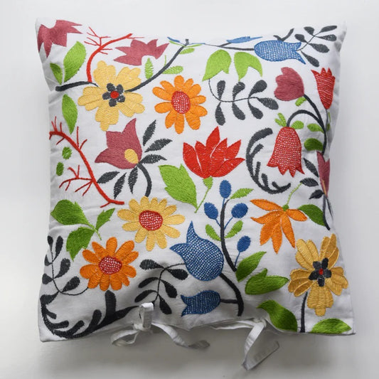 Flower Garden - Embroidered Cushion Covers | Scatter Pillows